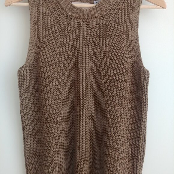 Philosophy sleeveless thick knit sweater olive brown Medium - Picture 3 of 16